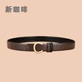 Ladies Double Sided Available Internal Buckle Simple Thin Belt Cowhidepicture17