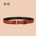 Ladies Double Sided Available Internal Buckle Simple Thin Belt Cowhidepicture18