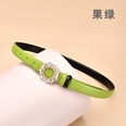 Leather ladies inlaid crystal diamond square buckle decorative belt womens smoothpicture13