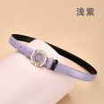 Leather ladies inlaid crystal diamond square buckle decorative belt womens smoothpicture21
