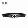 flowershaped diamond buckle leather twolayer cowhide belt womens decorativepicture6