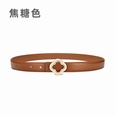 flowershaped diamond buckle leather twolayer cowhide belt womens decorativepicture9