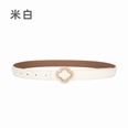 flowershaped diamond buckle leather twolayer cowhide belt womens decorativepicture13