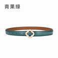 flowershaped diamond buckle leather twolayer cowhide belt womens decorativepicture17