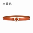 flowershaped diamond buckle leather twolayer cowhide belt womens decorativepicture18