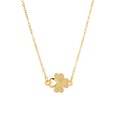 fashion plated 14k gold pendant simple fourleaf copper necklacepicture18