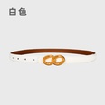 Leather Eight Shaped Smooth Buckle Thin Ladies Decoration Retro Beltpicture6