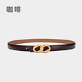 Leather Eight Shaped Smooth Buckle Thin Ladies Decoration Retro Beltpicture12