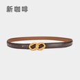 Leather Eight Shaped Smooth Buckle Thin Ladies Decoration Retro Beltpicture21