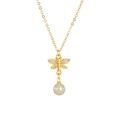 fashion 14k gold simple pearl butterfly zircon copper necklacepicture18