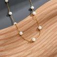 fashion pearl necklace retro copper plated 14k gold copper clavicle chainpicture8