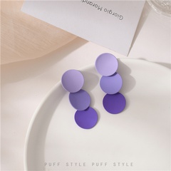 Fashion Purple Round Earrings Korean Temperament Long Super Fairy Stud Earrings