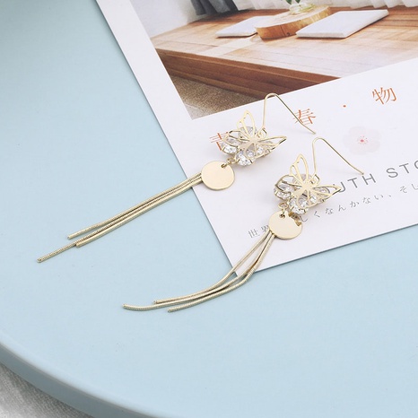 Temperament Fashion Long Butterfly Tassel Earrings's discount tags