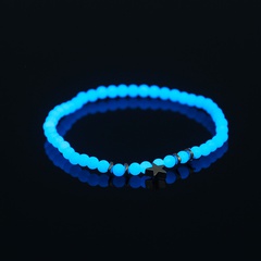 Popular fashion new jewelry star element pendant beaded sky blue luminous bead luminous elastic bracelet jewelry