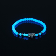 New creative personality jewelry elephant element accessories beaded sky blue luminous beads luminous elastic bracelet jewelry