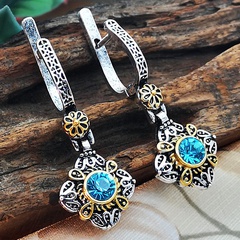 fashion diamond Hylanbao court plated 925 ancient silver alloy earrings