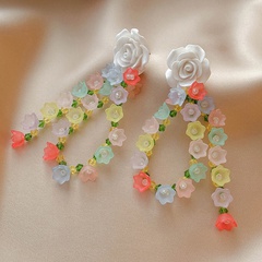 sweet acrylic color flower fashion earrings wholesale