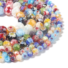 cut faceted glass beads mixed color thousand flower glass loose beads accessories