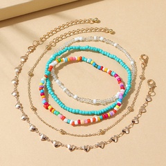 ethnic style fashion beads drip oil small circle pendent anklet set