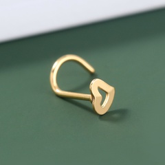 anneau de nez en forme de coeur de pêche creux en acier inoxydable créatif bijoux piercing