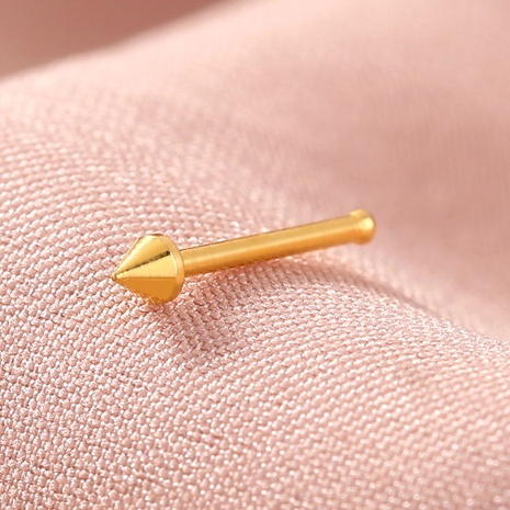 fashion stainless steel pointed cone nose nail puncture straight rod golden arrow nose ring's discount tags