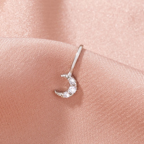 fashion copper micro-inlaid zircon nose ring moon nose clip female's discount tags