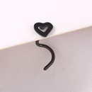 anneau de nez noir en forme de coeur de pche en acier mdical  la modepicture9