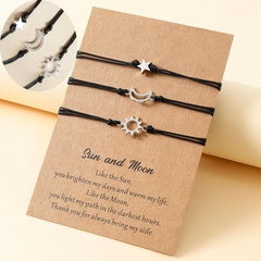 fashion alloy sun moon star simple bracelet 3-piece set