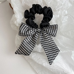 simple retro houndstooth bow hair ring  hair accessories