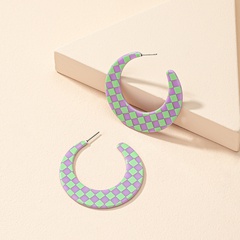 Fashion new square print acrylic summer sweet earrings