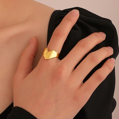 retro folding heart geometric alloy open index finger ring