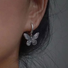 retro butterfly old fashion simple alloy ear buckle girls