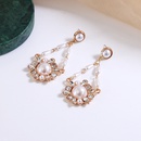 new retro hollow geometric Baroque pearl alloy long earringspicture6