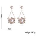 new retro hollow geometric Baroque pearl alloy long earringspicture10