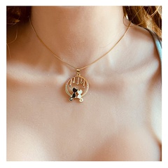 cute cat pendant simple single layer copper necklace jewelry female