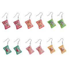 new candy creative handmade girl heart snack bag candy alternative resin earrings