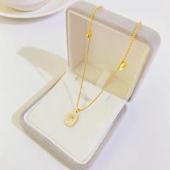 fashion new titanium steel necklace plated 18k gold letter pendent clavicle chain