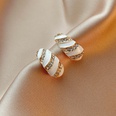 retro inlaid rhinestone stripe geometric Cshaped fashion alloy earrings wholesalepicture12