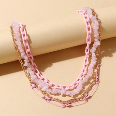 cute fashion natural stone resin geometric necklace set