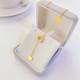 fashion new titanium steel necklace plated 18k gold flower diamond zircon clavicle chainpicture11