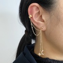 new creative full diamond pentagram moon pendant alloy earrings femalepicture6