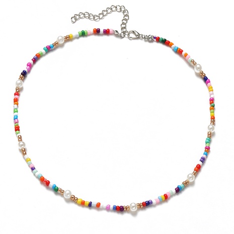 Fashion Colored Beads Pearl Colorful Bohemian Ethnic Necklace's discount tags