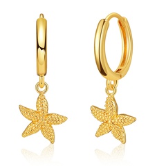 fashion copper-plated 18K gold earrings starfish pendant drop earrings