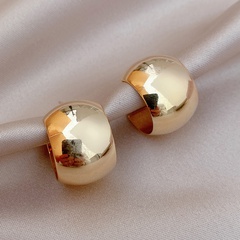 fashion simple geometric C-shaped curved alloy hoop earrings
