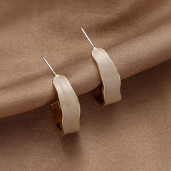 fashion simple irregular geometric drip oil C-shaped alloy hoop earrings