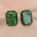 fashion retro green resin square geometric earrings alloy stud earringspicture6