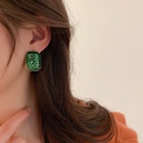 fashion retro green resin square geometric earrings alloy stud earringspicture9