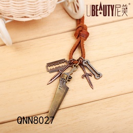 mens leather rope pendant fivepiece accessories alloy necklace jewelry wholesalepicture7