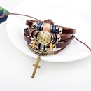 Jesus Cross Braided Leather Beaded Alloy Multiple Bracelet Jewelrypicture5