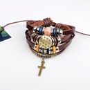 Jesus Cross Braided Leather Beaded Alloy Multiple Bracelet Jewelrypicture7